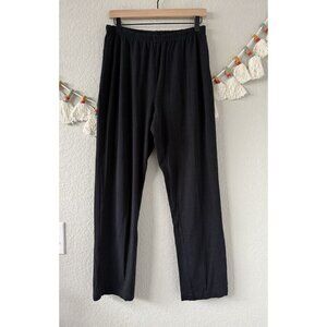 Bryn Walker Bamboo Cotton Pull On Straight Leg Black Pant Modest Minimalist S